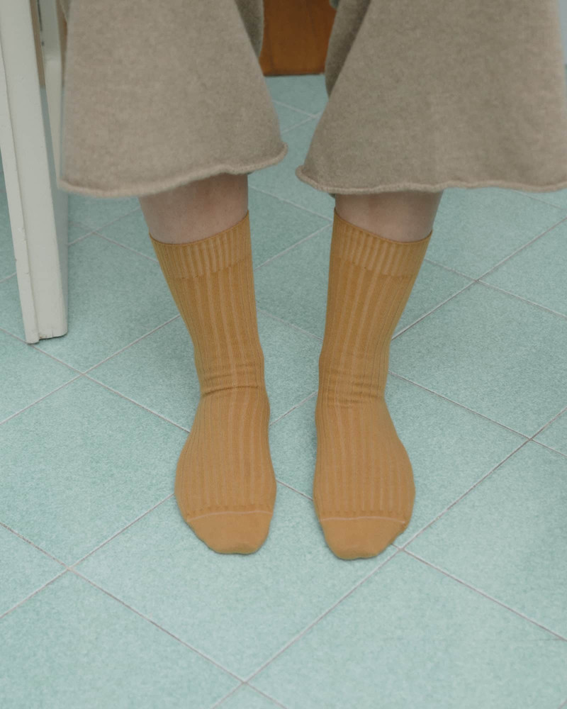 Rib Overankle Socks - Organic Cotton Rib 1