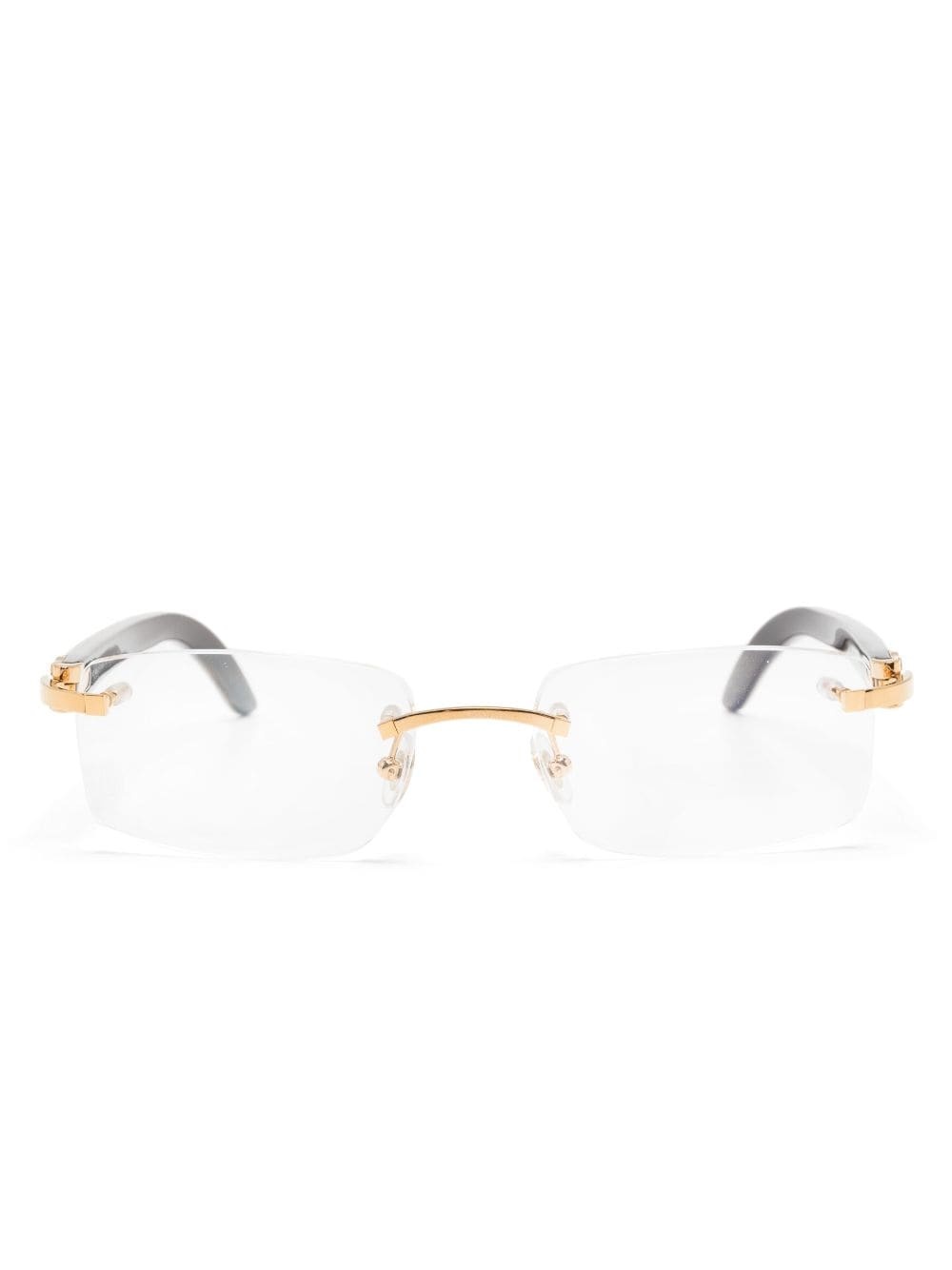 rectangle-frame rimless glasses - 1