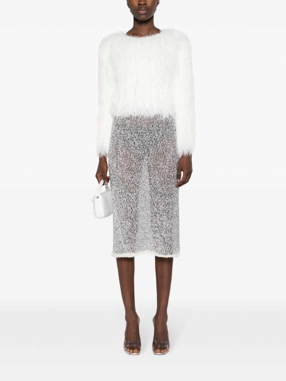 Fluffy-knit textured jumper - 2