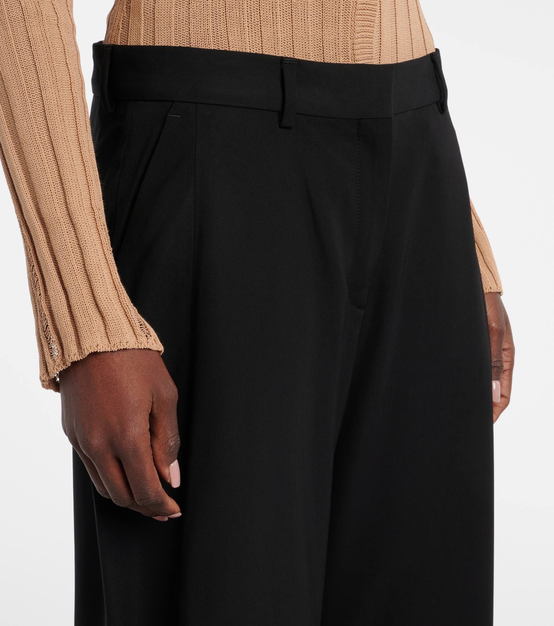 Mid-rise wide-leg pants - 4