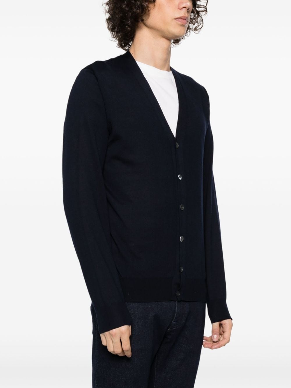 V-neck vigin wool cardigan - 3