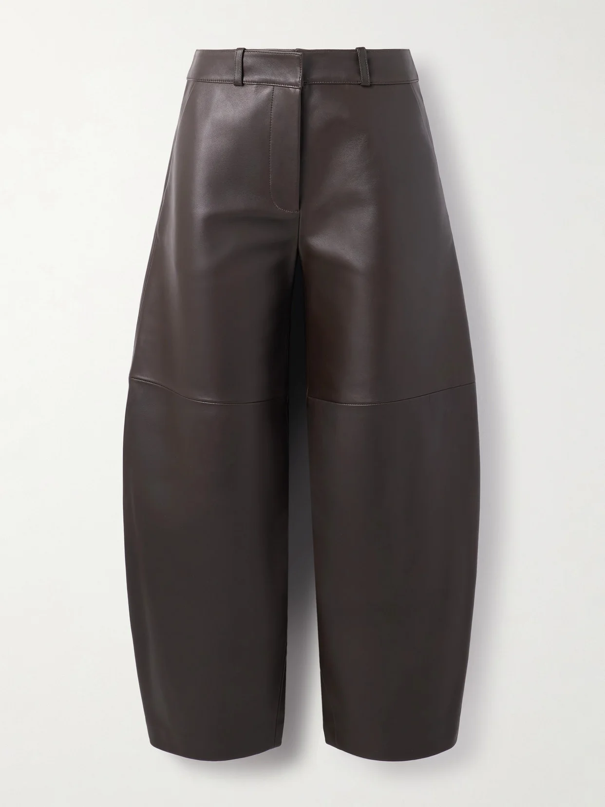 Paneled Leather Barrel-leg Pants - 1