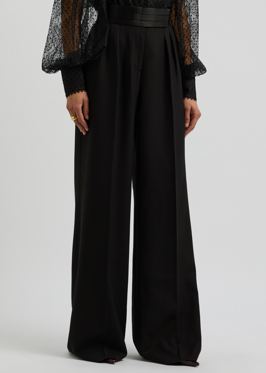 Rebecca Vallance Eclipse Satin-panelled Wide-leg Trousers - 2