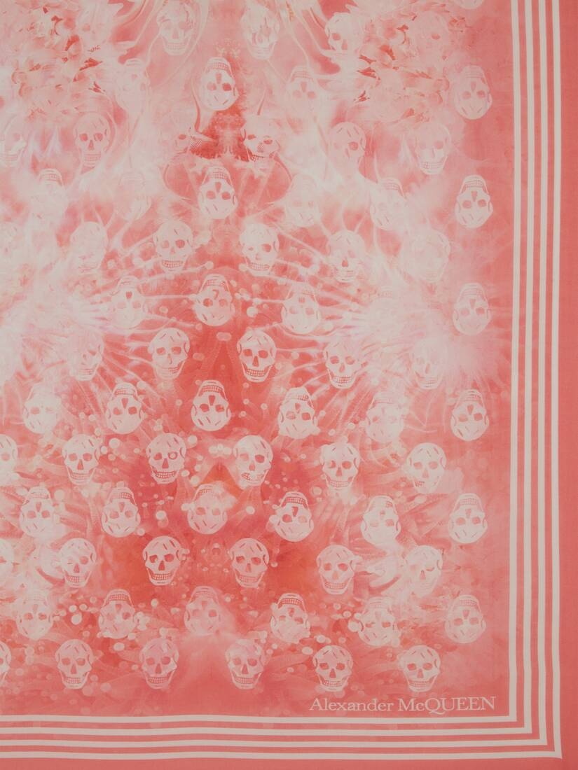 Sea Print Biker Skull Scarf in Coral - 3