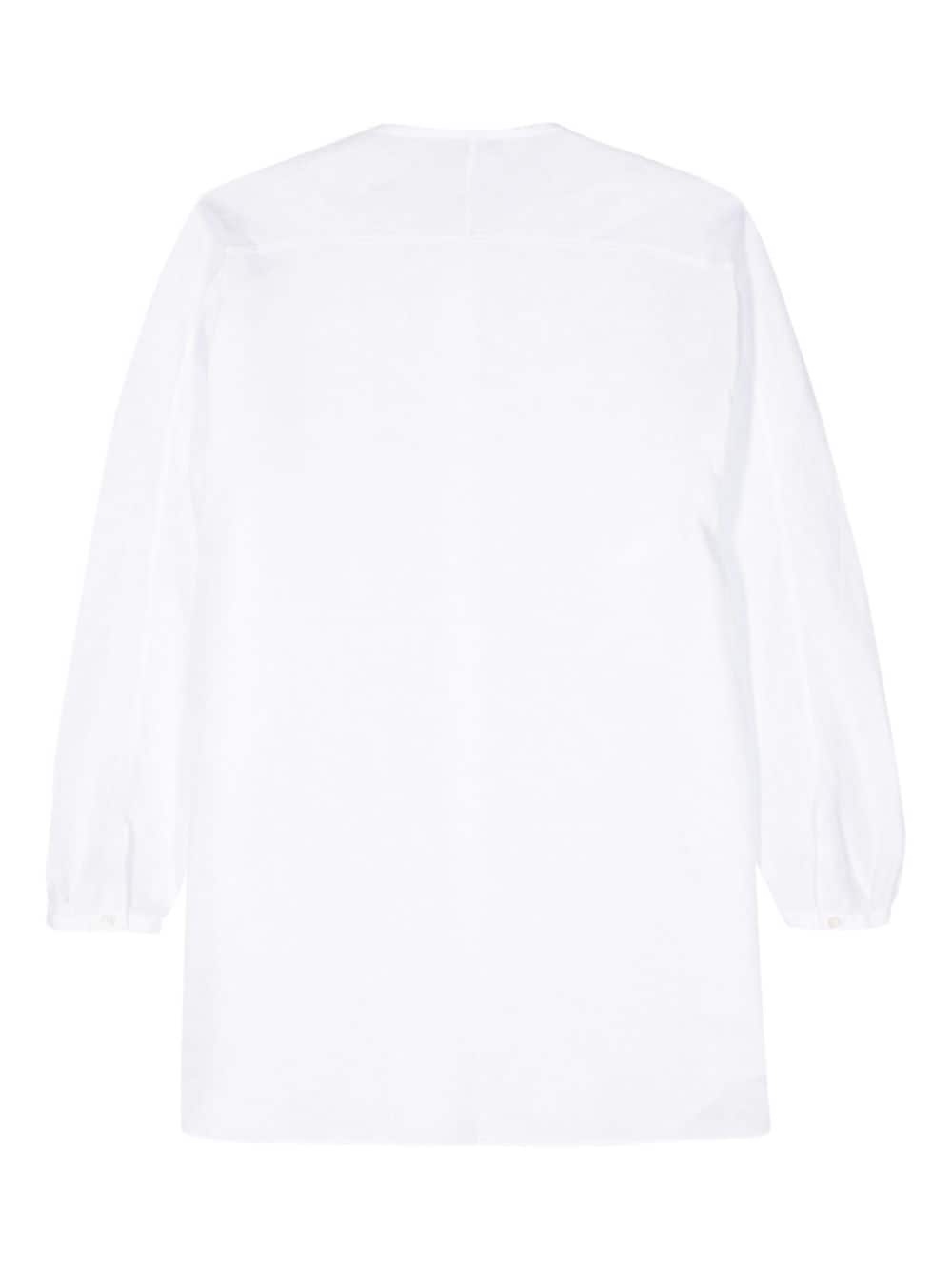 round-neck linen shirt - 2