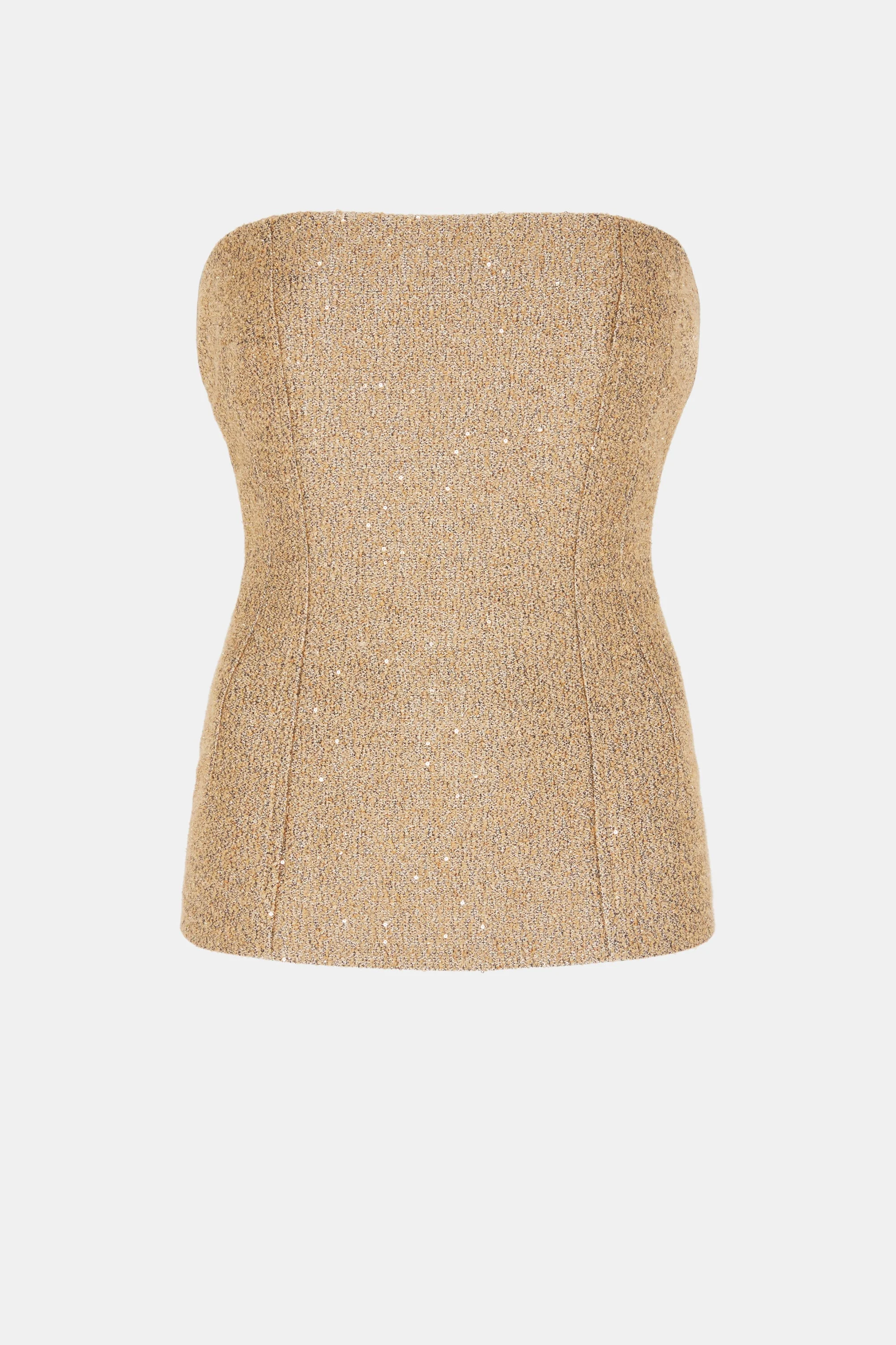 Kerina Top In Gold Sequin Tweed - 1