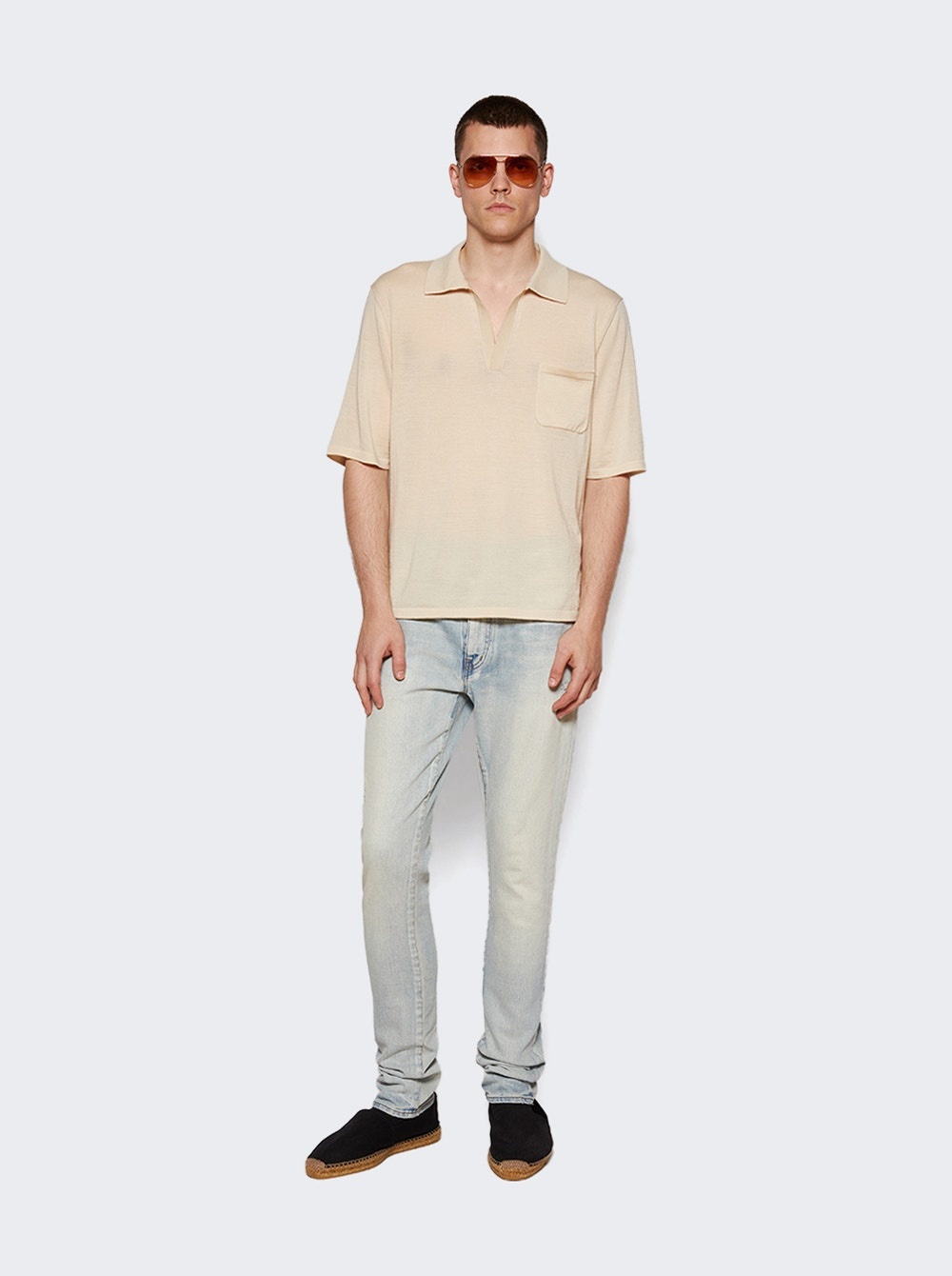 Cassandre Wool Polo Shirt Ecru - 2
