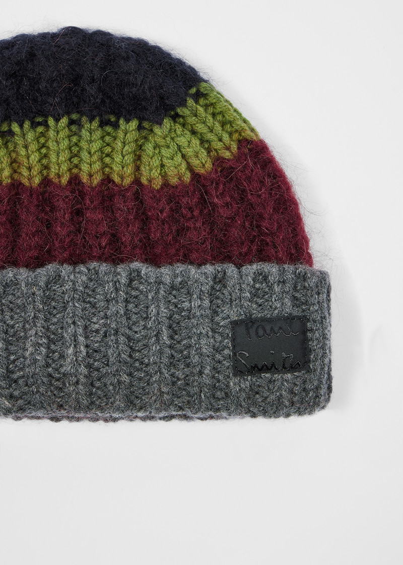 Paul Smith Black Colourblock Mohair-Blend Beanie outlook