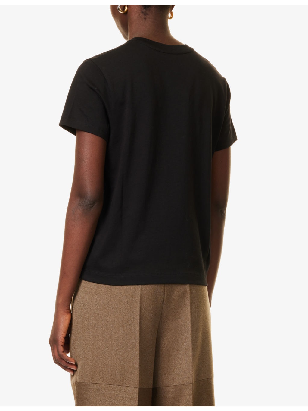 Round-neck ribbed-trim cotton-jersey T-shirt - 4