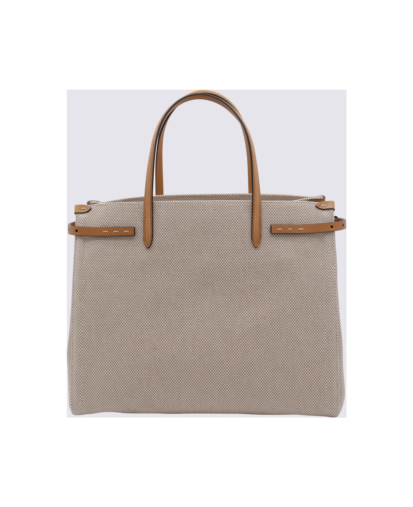 Natural Cotton And Leather Antibes Tote - 2
