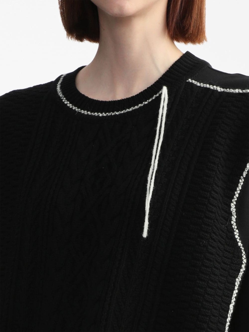 decorative-stitch long-sleeve jumper - 5