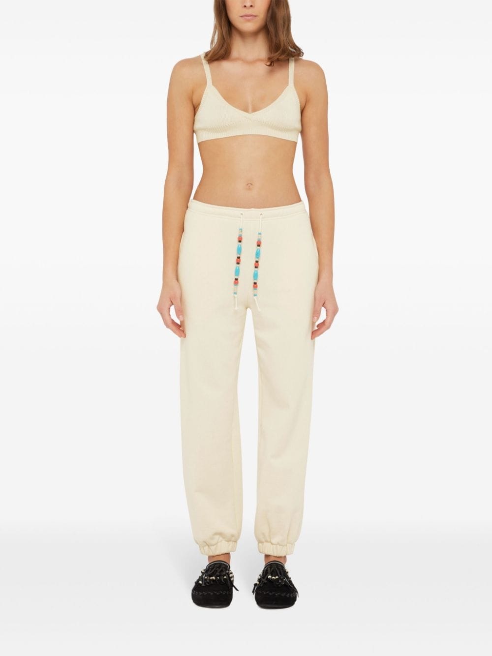 bead-embellished tapered trousers - 3