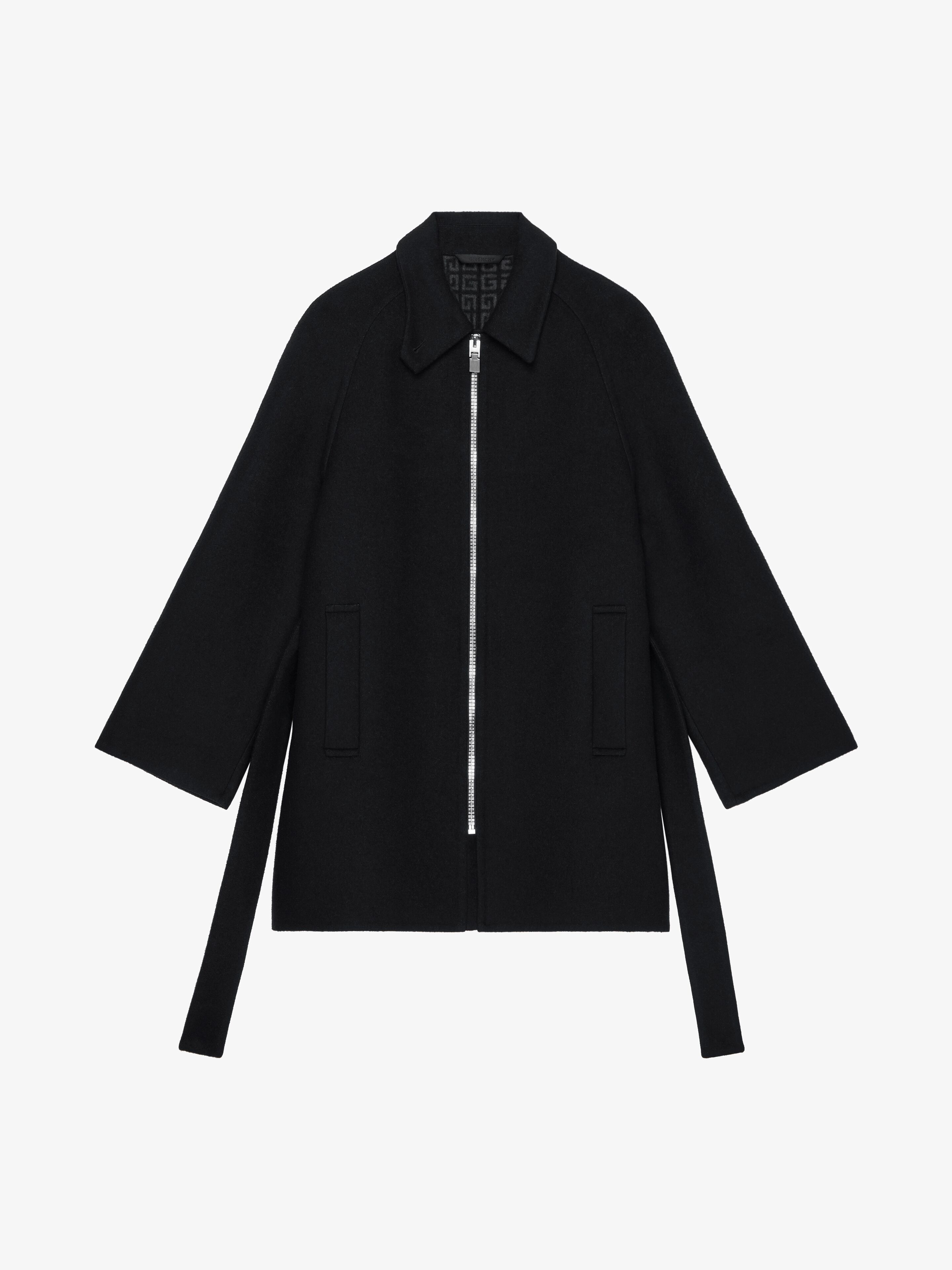 4G DOUBLE-FACE OVERSIZED FIT BELTED COAT IN WOOL AND CASHMERE WITH ASYMETRICAL COLLAR - 5