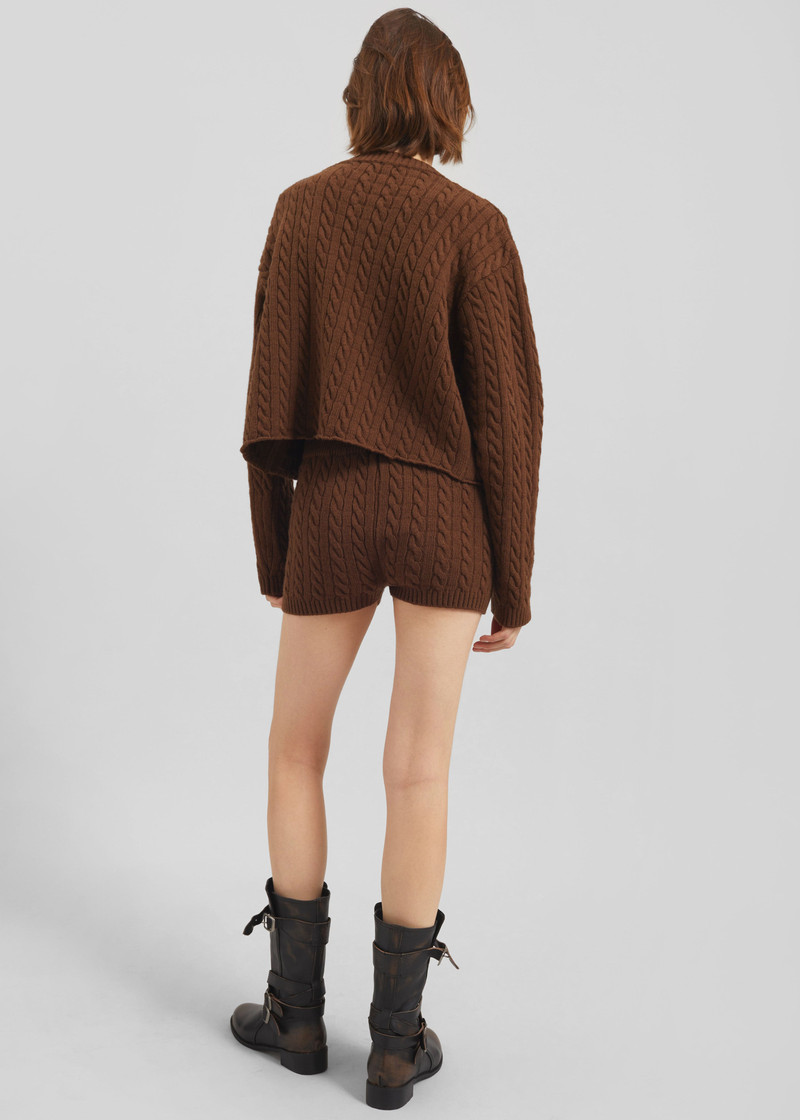 Brisbane Cropped Boxy Sweater - Brown 8