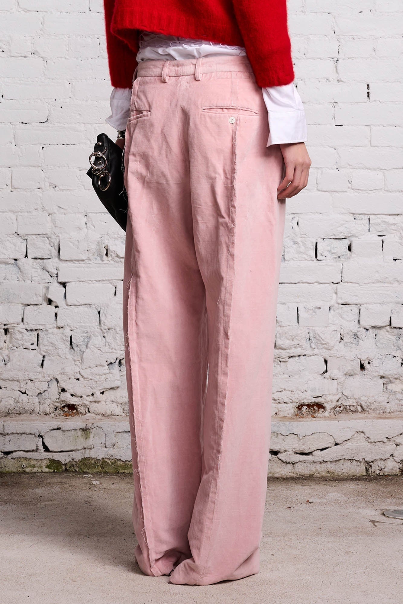 INVERTED TROUSER - PINK VELVET - 6