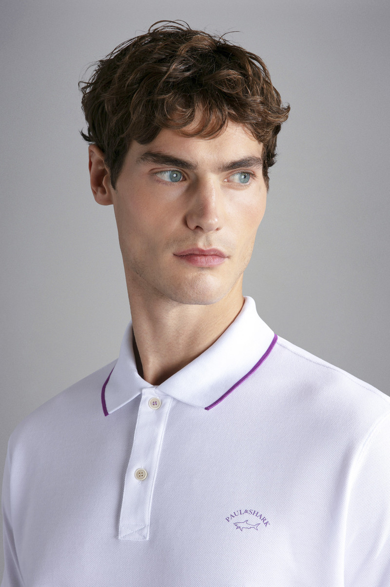 COTTON PIQUE POLO SHIRT WITH REFLEX PRINT 4