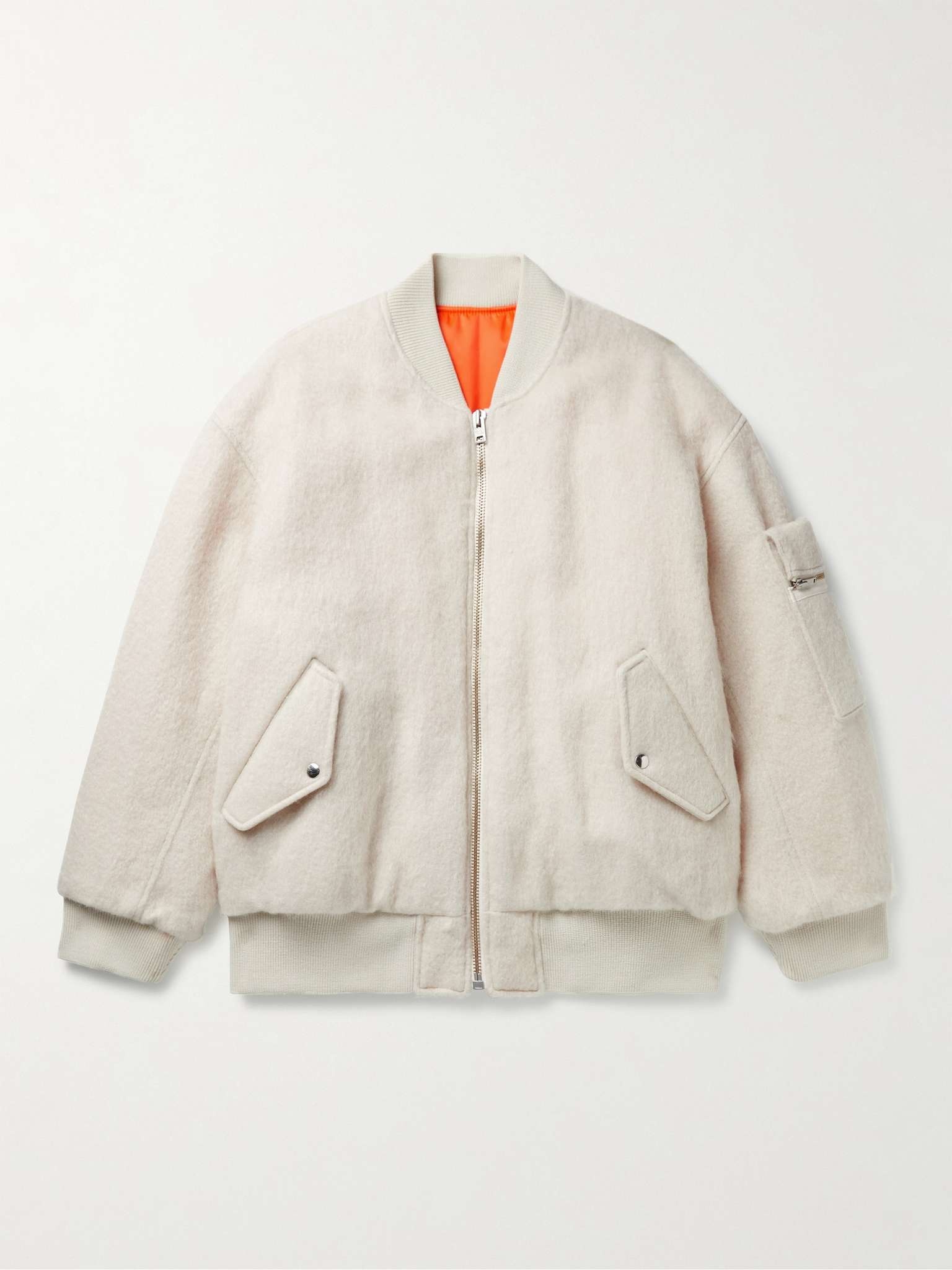 Brushed Wool-Blend Bomber Jacket - 1