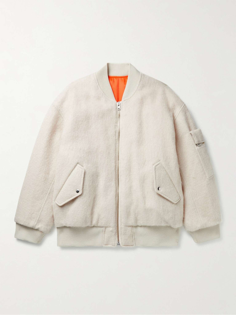 Brushed Wool-Blend Bomber Jacket 1