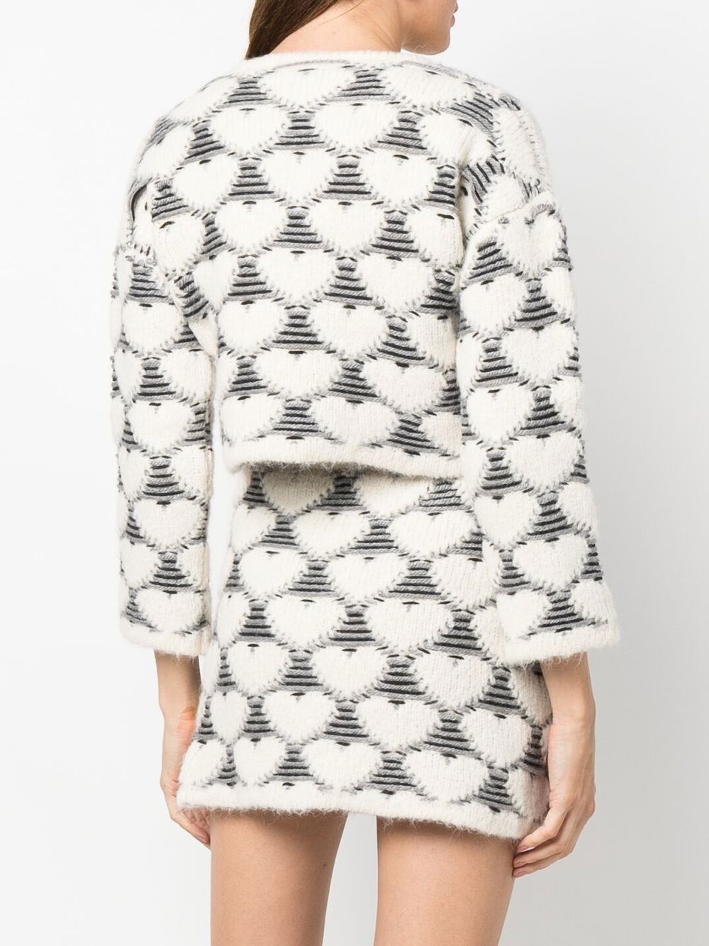 jacquard-knit heart cropped jumper - 4