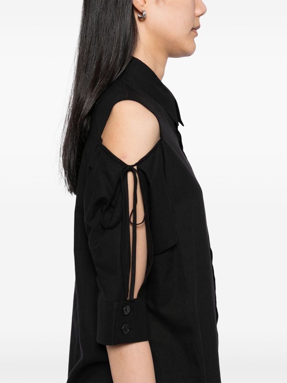 asymmetric-shoulder shirt - 5