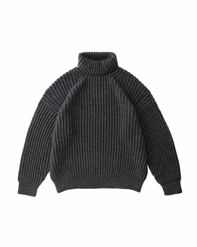 AMPLUS TURTLENECK KNIT CHARCOAL - 1