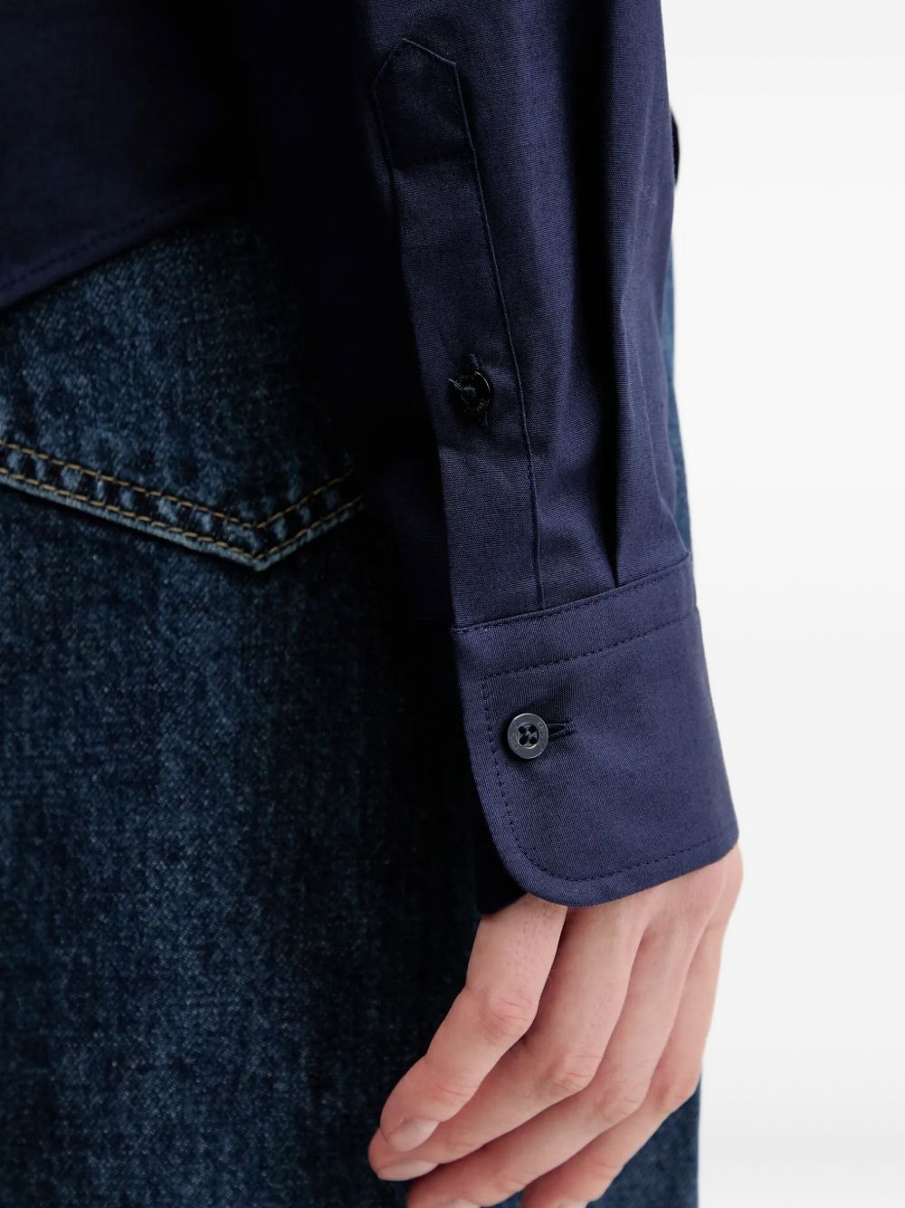 logo-embroidered poplin shirt - 5