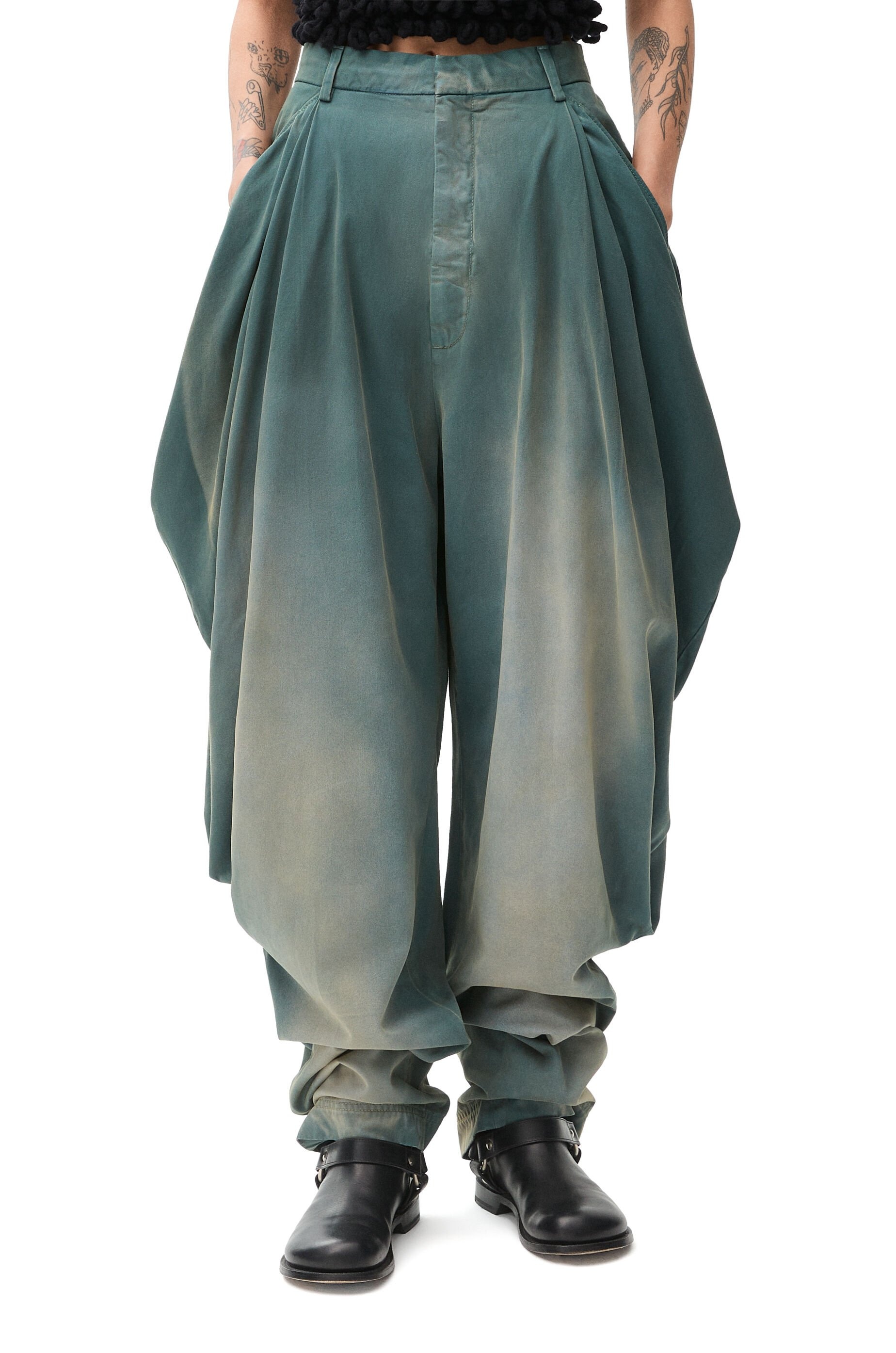 Draped trousers in cotton - 3