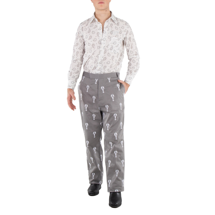 Thom Browne Men's Med Grey Lobster Half Drop Unconstructed Trouser - 3