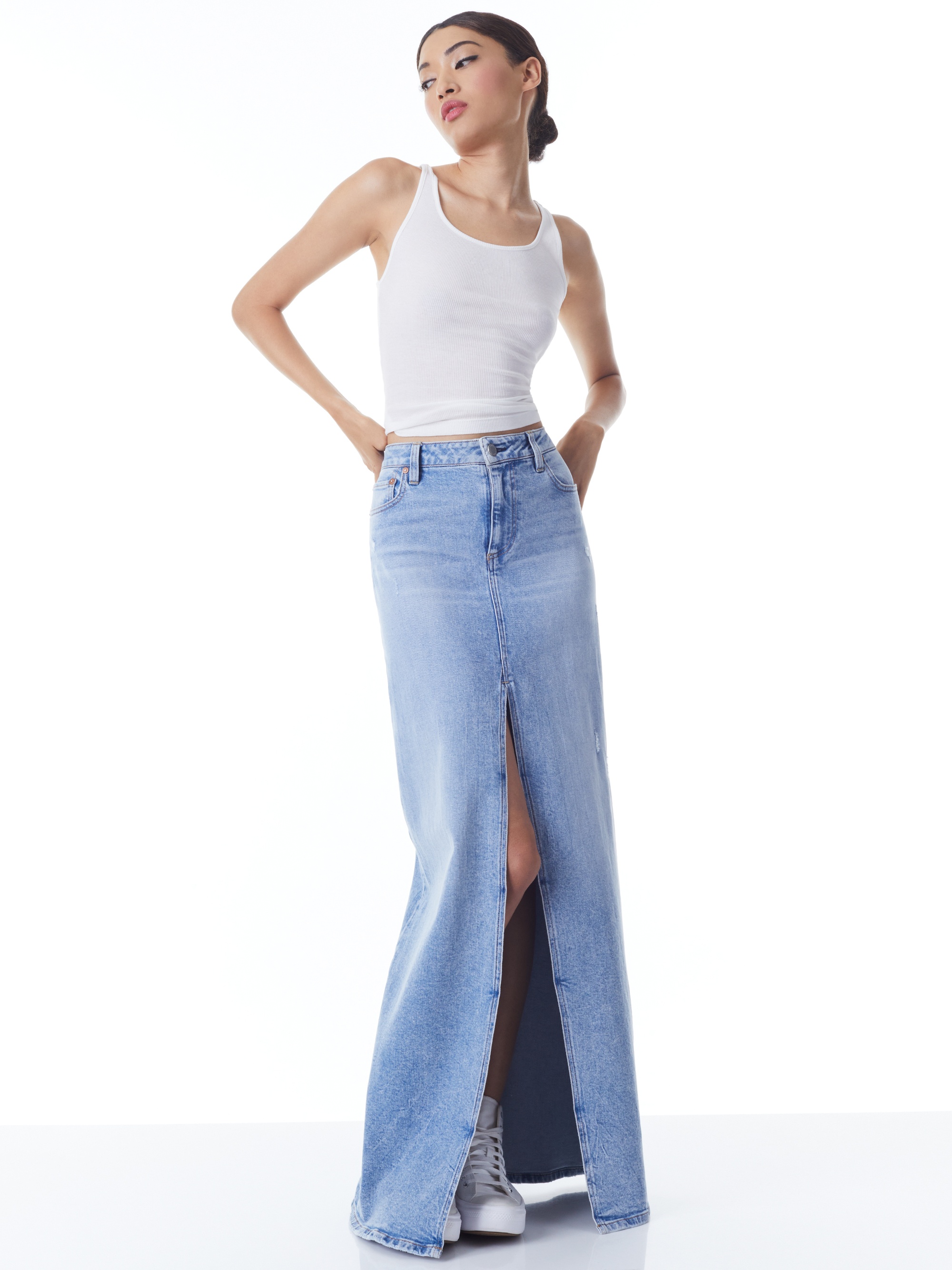 RYE HIGH WAISTED DENIM SKIRT - 5