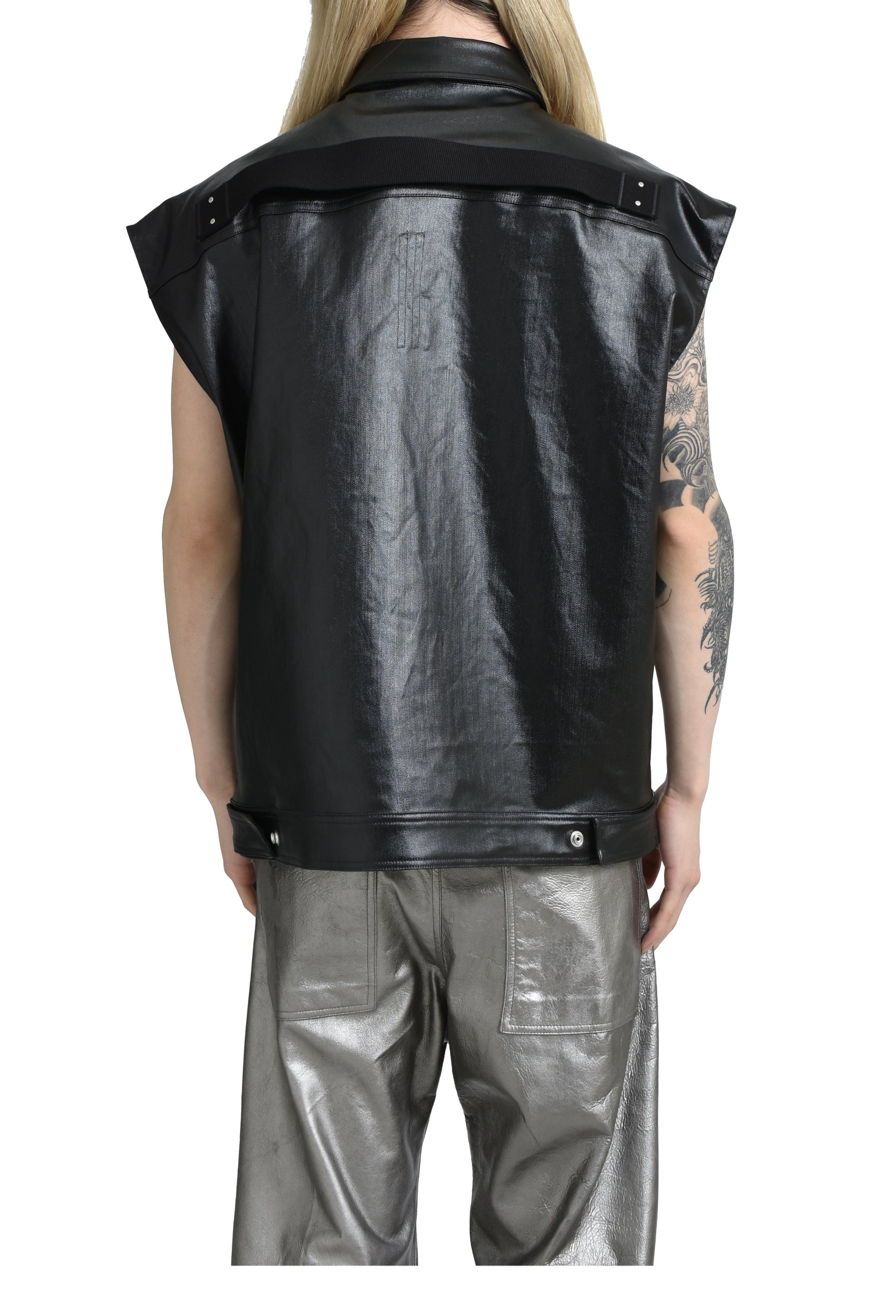 SLEEVELESS JUMBO OUTERSHIRT / BLK - 2