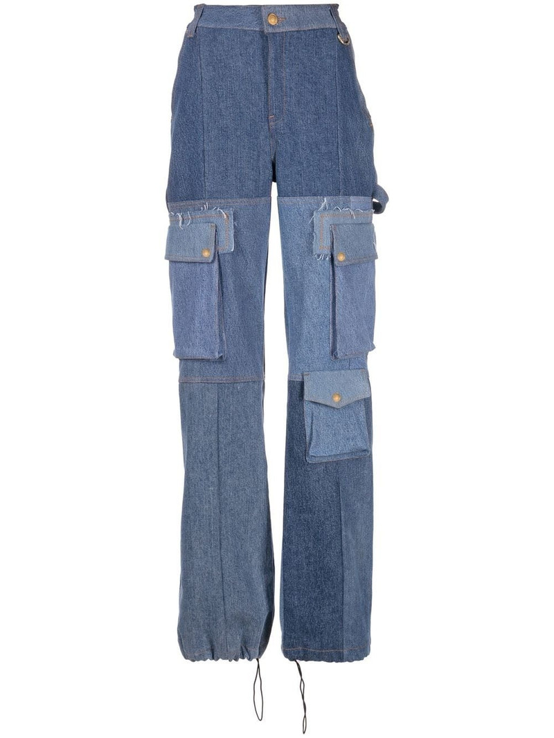 high-rise panelled jeans 1
