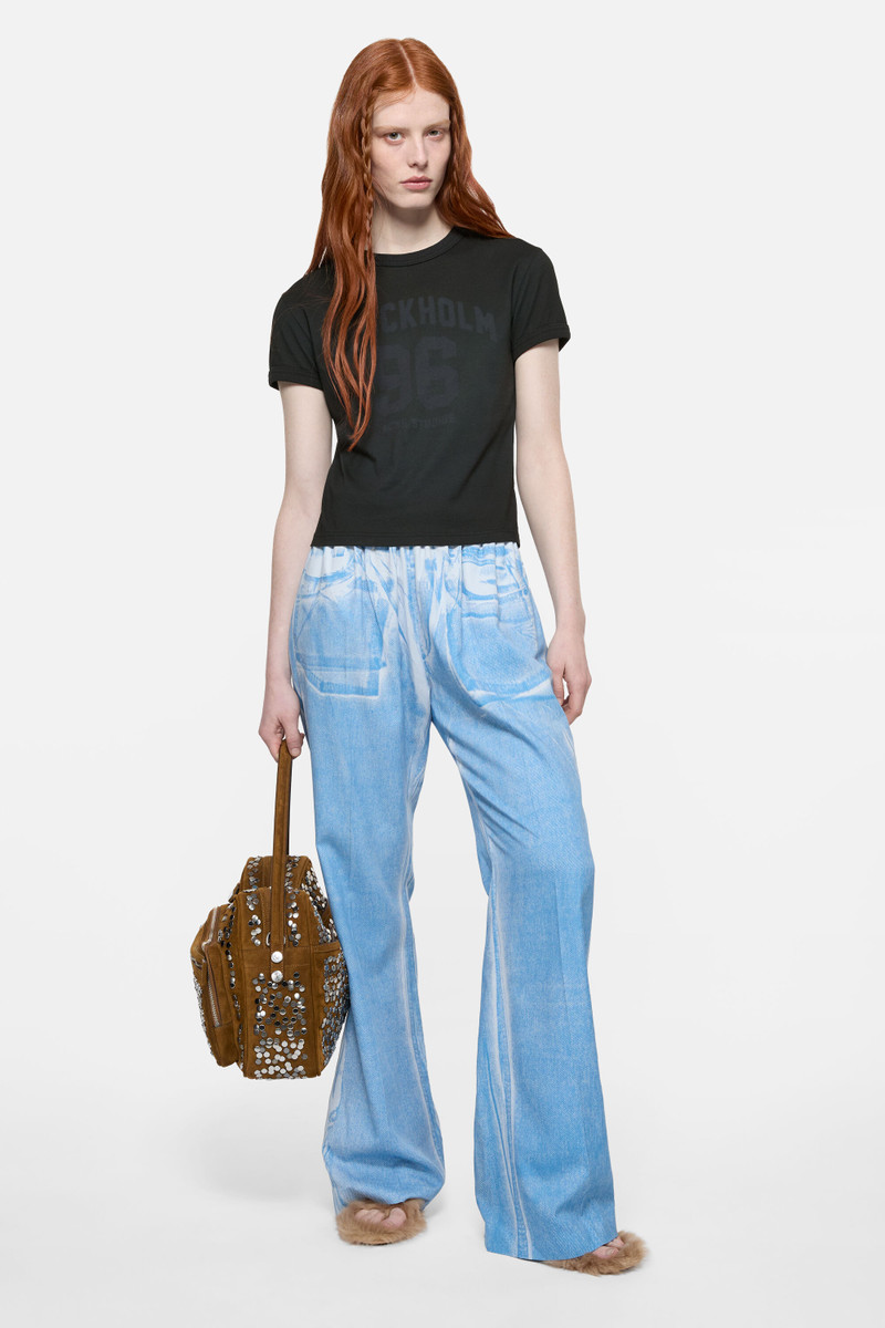 Acne Studios Logo t-shirt - fitted - Faded blue outlook