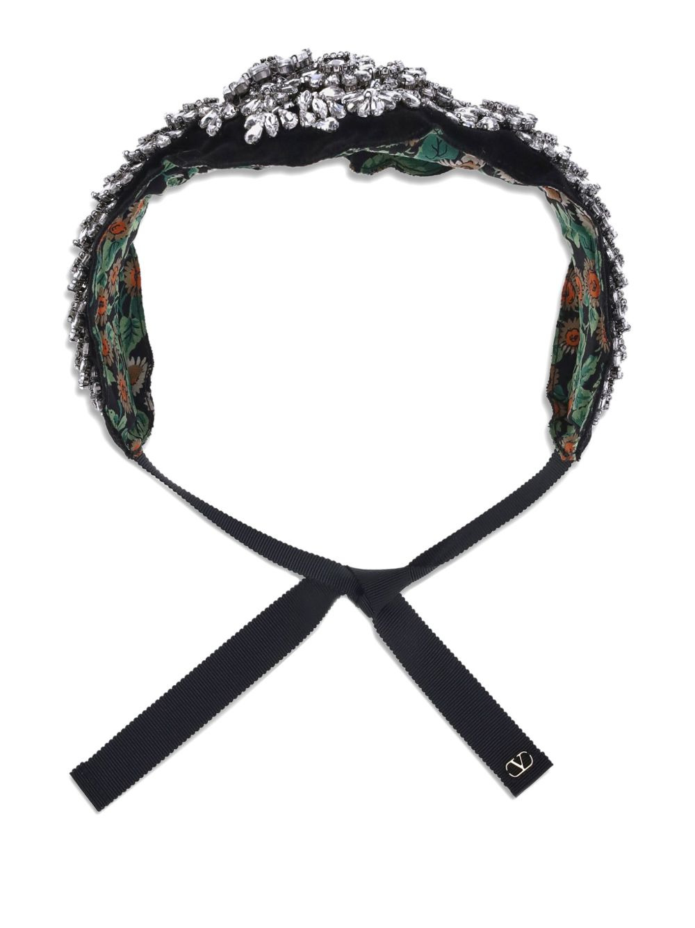 rhinestone-embellished velvet necklace - 2