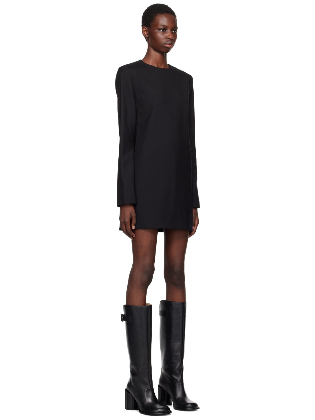 Black Virgin Wool Minidress - 2