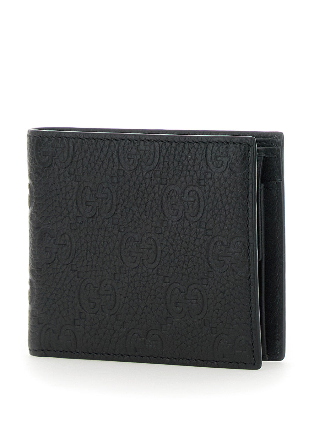 Gucci Men Black Bi-Fold Wallet With All-Over Gg Motif In Leather Man - 2