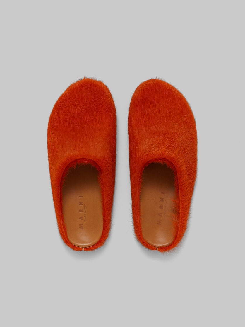 ORANGE LONG HAIRCALFSKIN FUSSBETT SABOT - 4