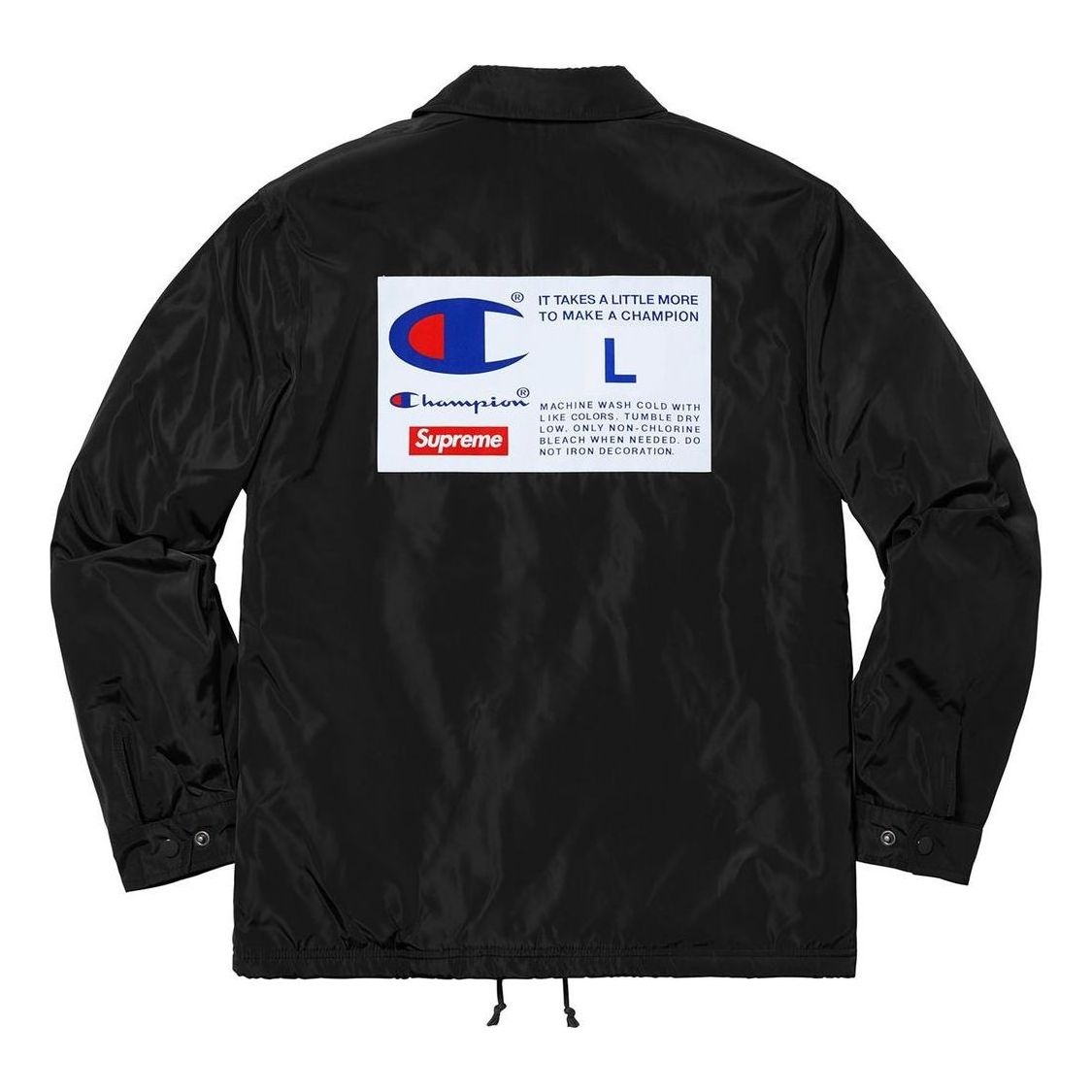 Supreme FW18 Champion Label Coaches Jacket 'Black' SUP-FW18-365 - 2