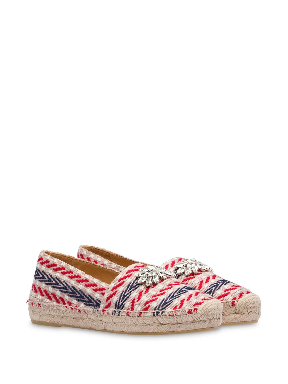 crystal-embellished geometric-pattern espadrilles - 2