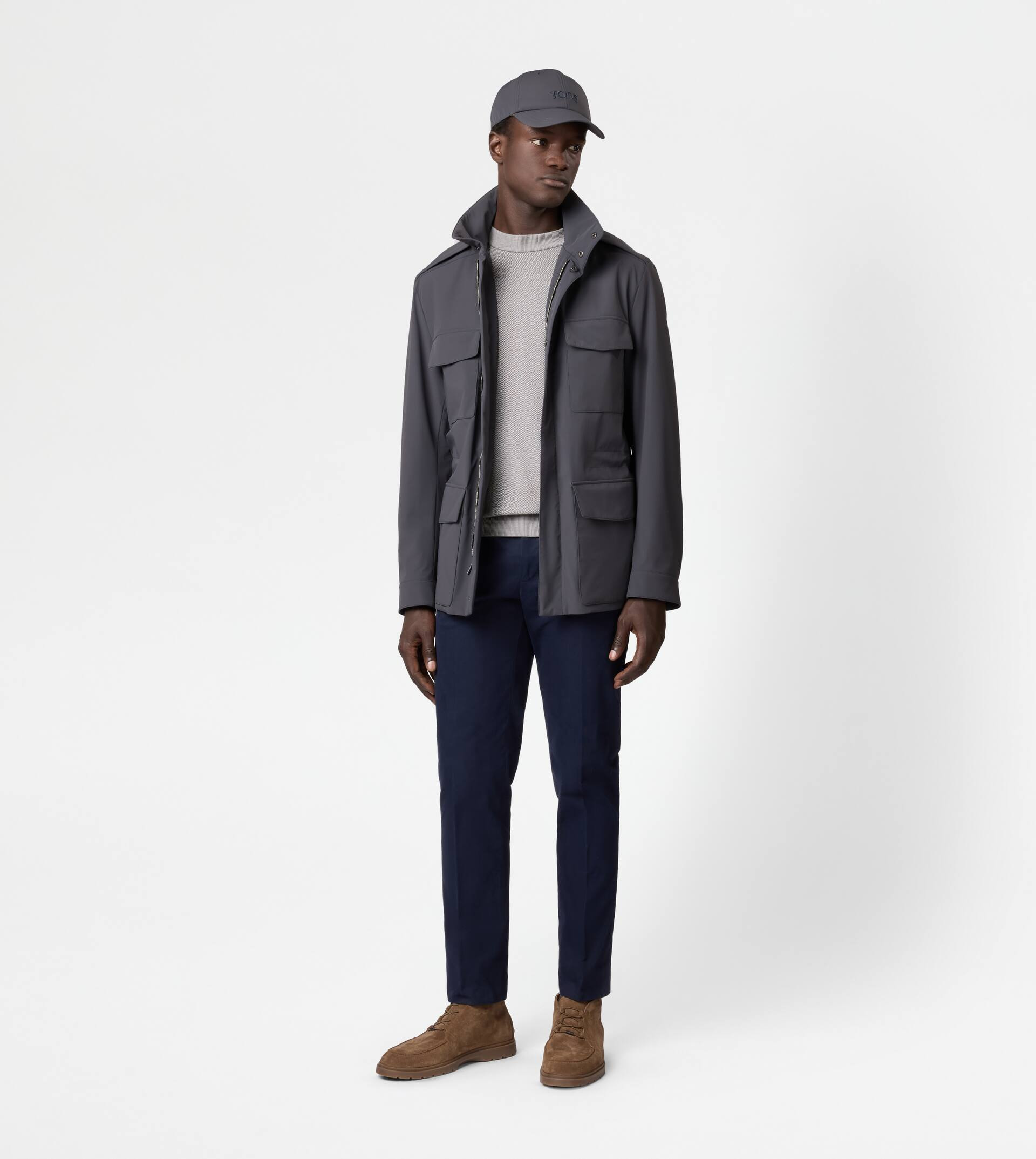 FIELD JACKET IN TECHNICAL FABRIC - GREY - 2