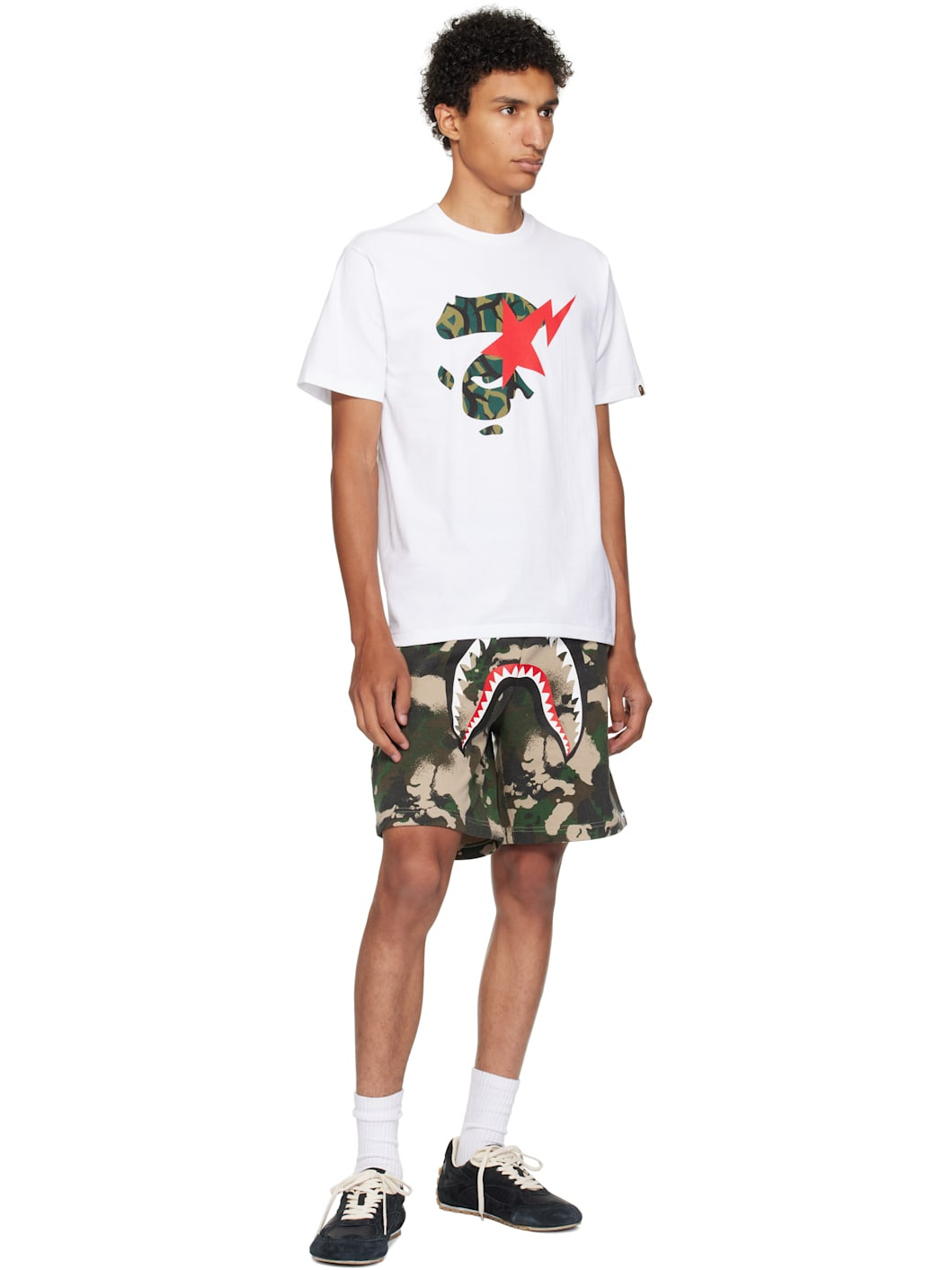 White Trial Camo Ape Face STA T-shirt - 4