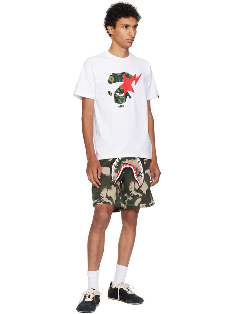 A BATHING APE® White Trial Camo Ape Face STA T-shirt outlook