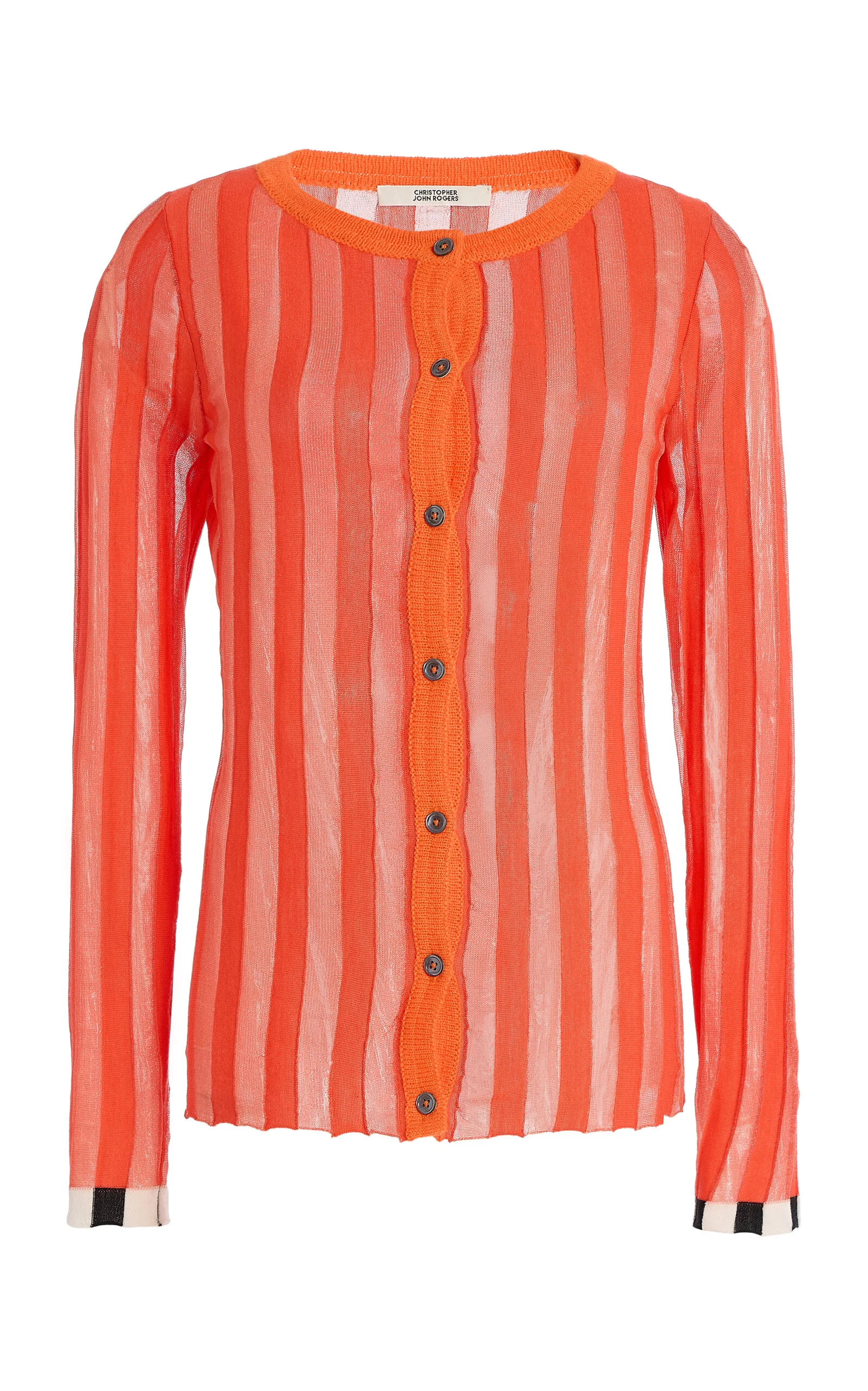 Pleated Merino Wool Cardigan brown - 1