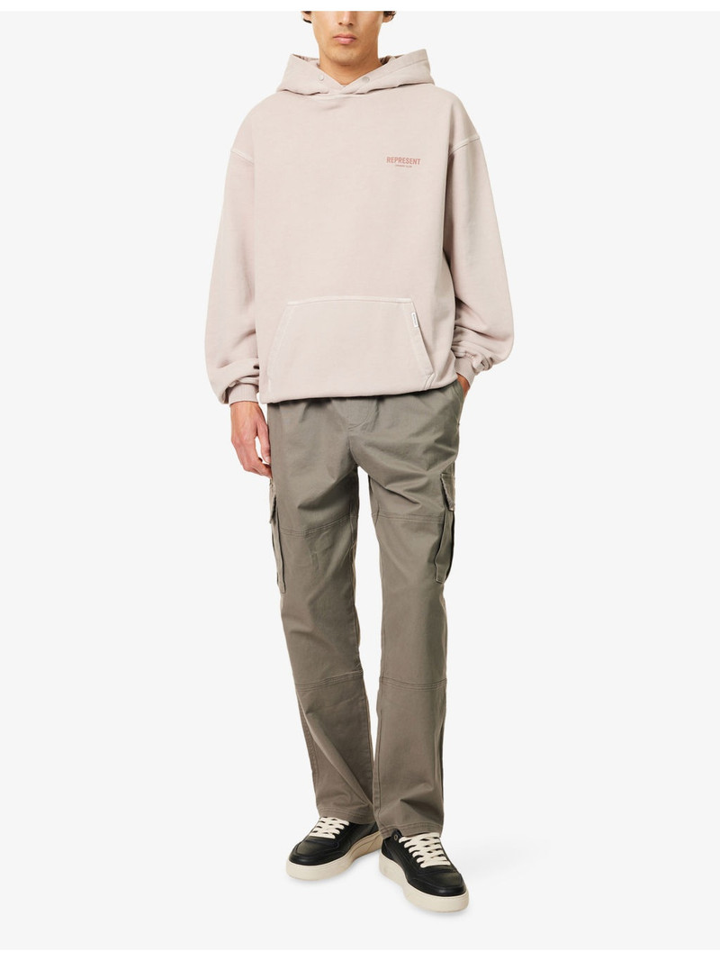 REPRESENT Logo-Embroidered Stretch-Cotton Cargo Trousers outlook