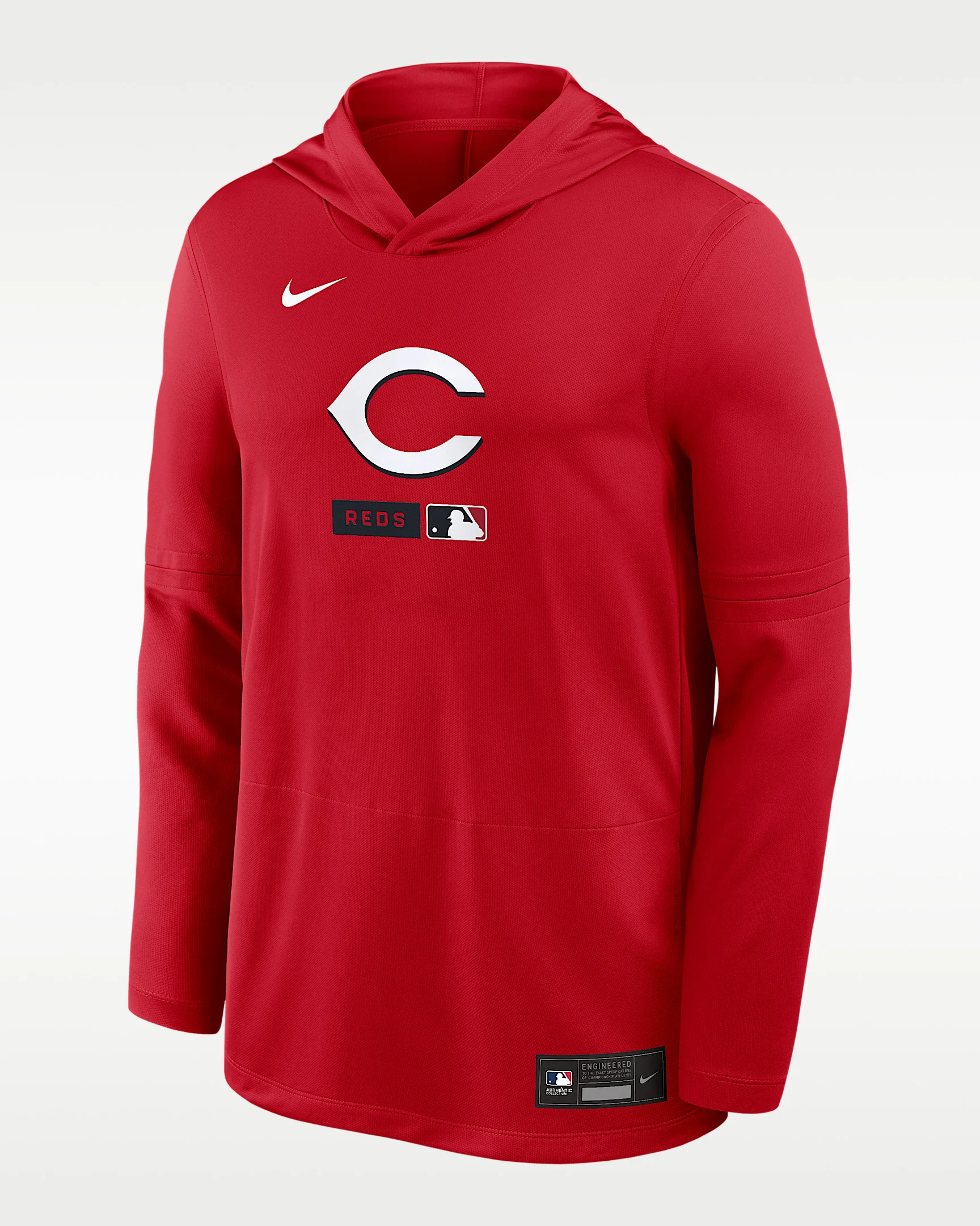 Cincinnati Reds Authentic Collection Men's Nike Dri-FIT MLB Long-Sleeve Hooded Top - 1