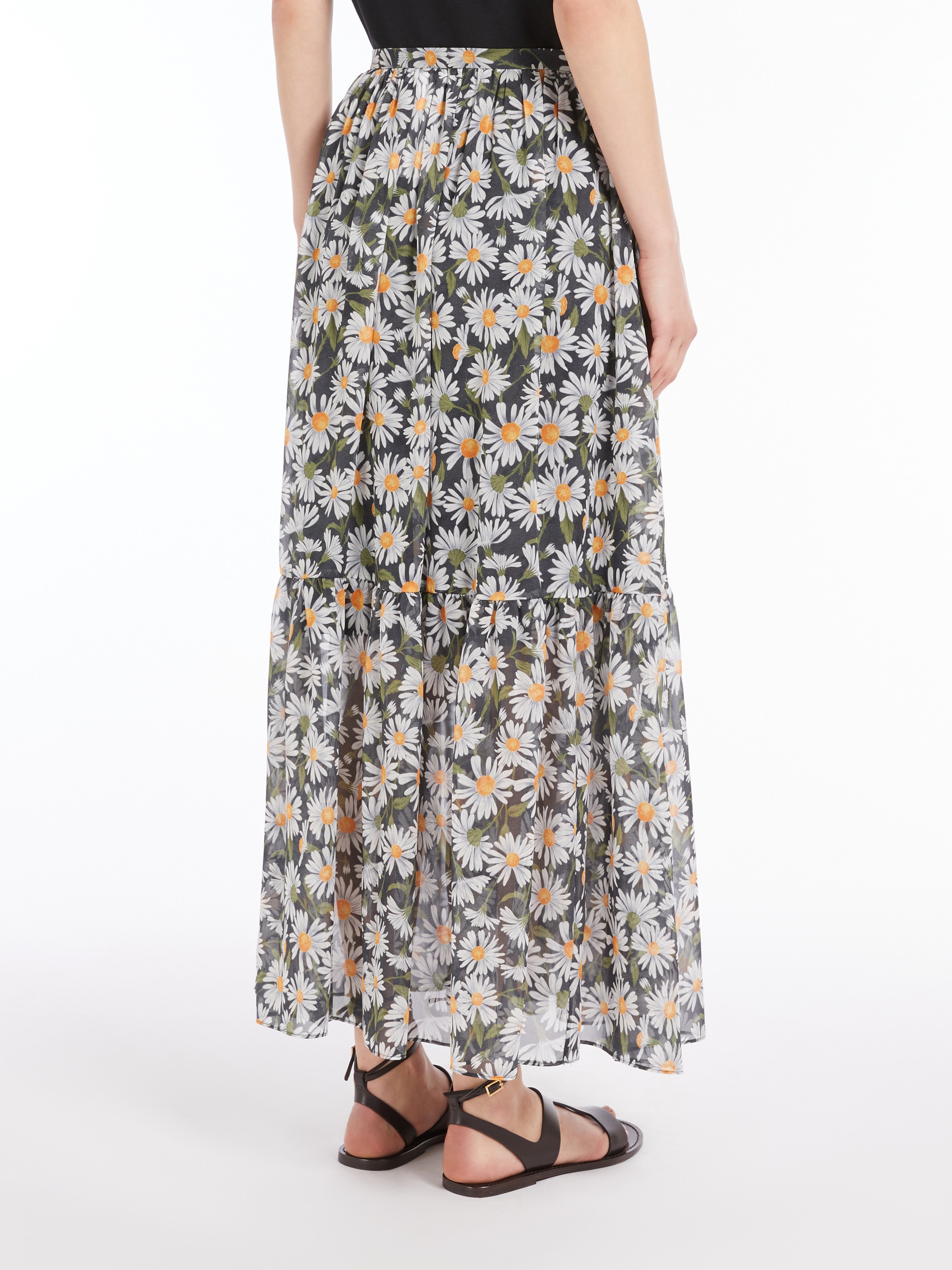 ARTELLO1234 Long printed silk skirt - 4