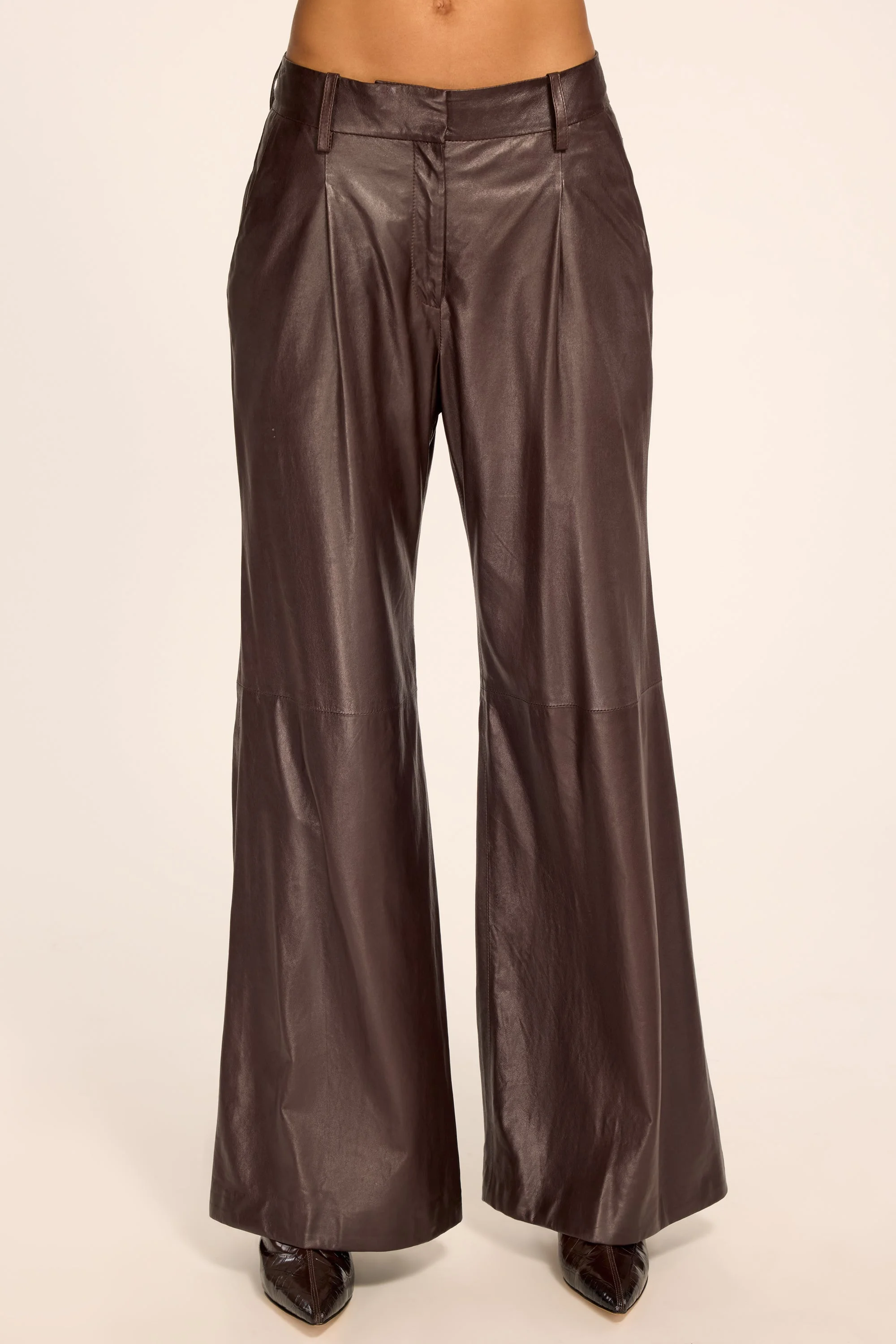 Eliza Leather Pleated Pant - 1