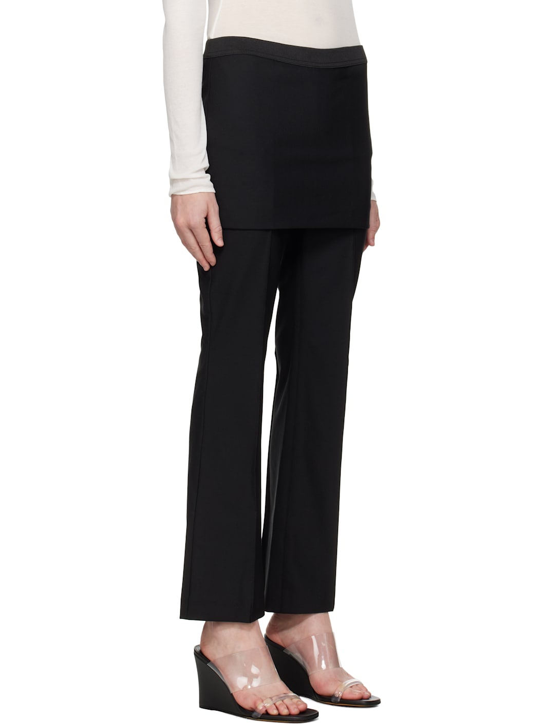 Black Noah Crop Skirt Trousers - 2