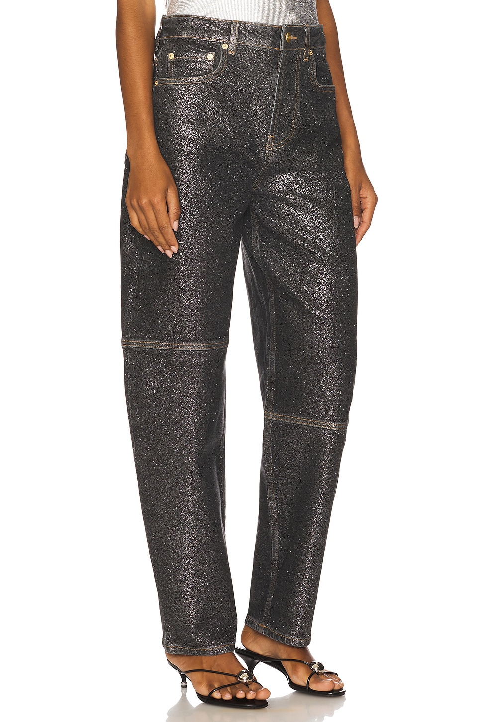 Shimmery Foil Denim Stary - 2