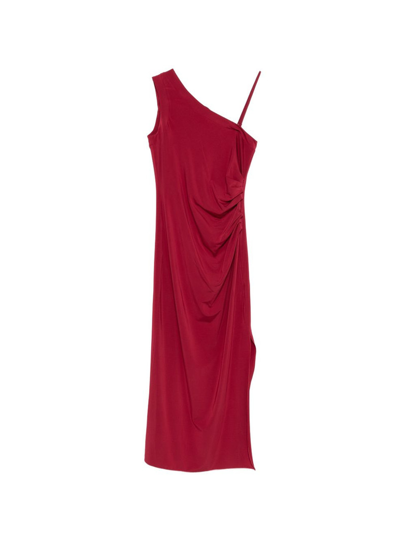 asymmetric draped midi dress 1