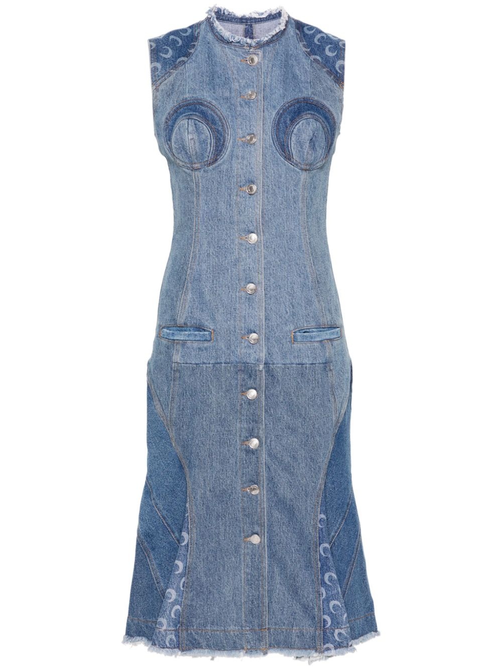 Regenerated denim midi dress - 1